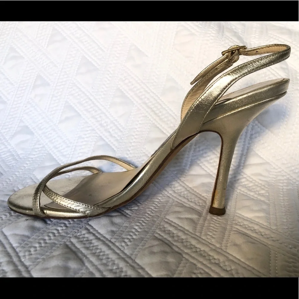 Jimmy Choo Metallic Gold Strappy Sandals 36.5